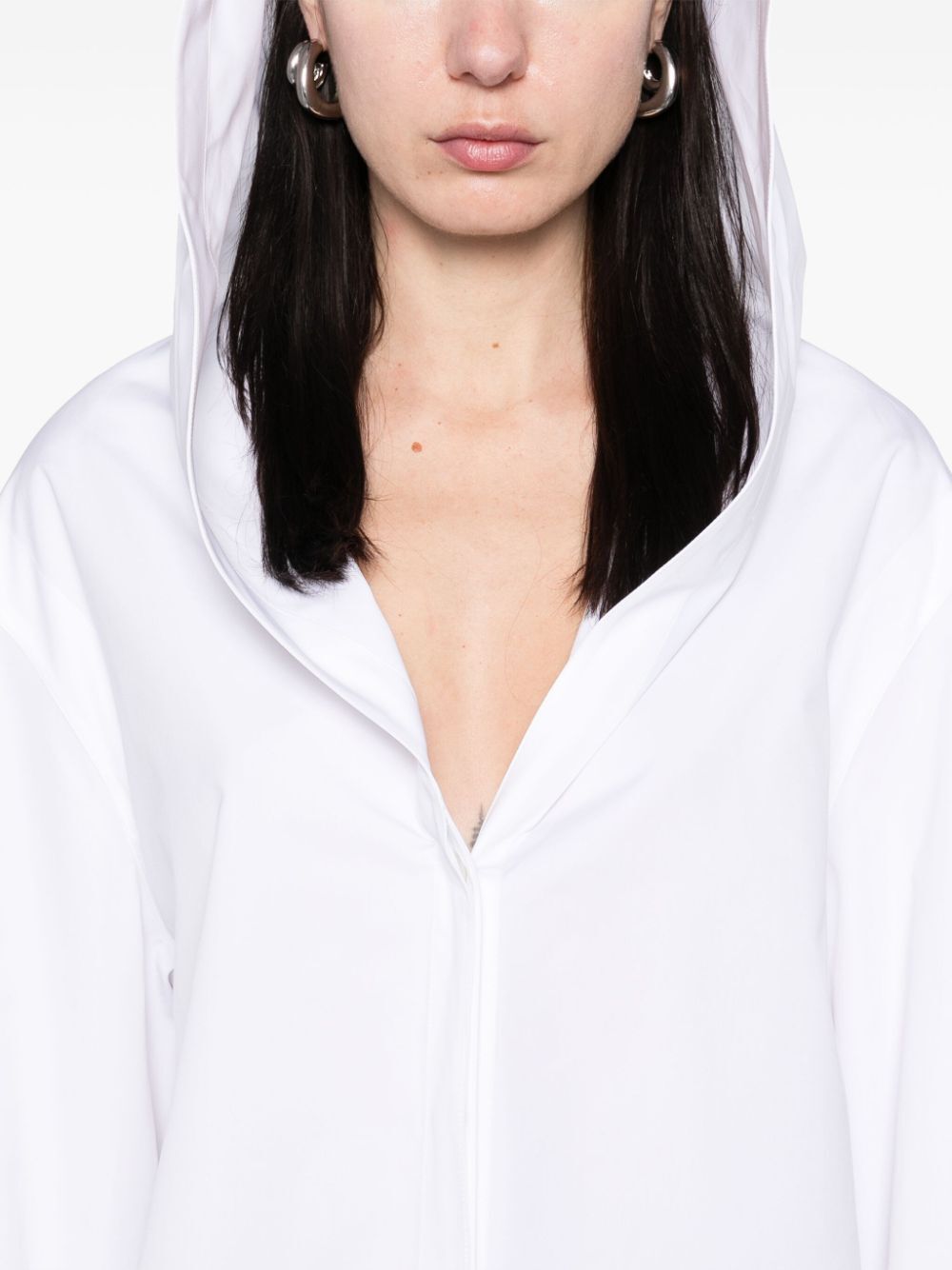 POPLIN HOODED SHIRT
