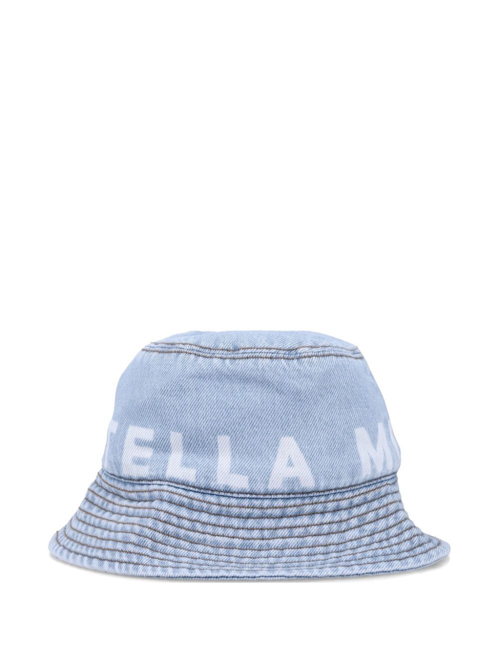 LOGO-PRINT DENIM BUCKET HAT