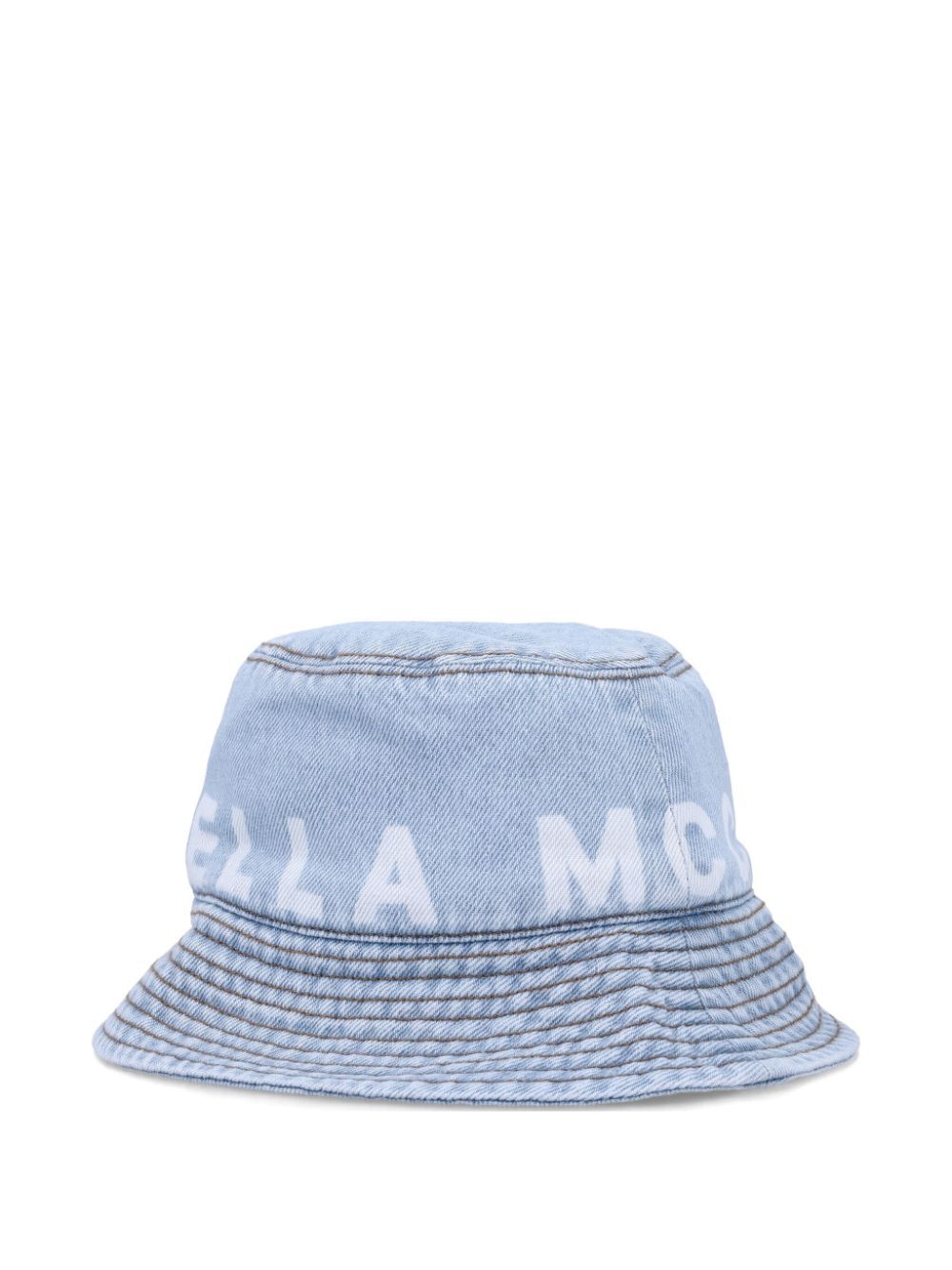 LOGO-PRINT DENIM BUCKET HAT
