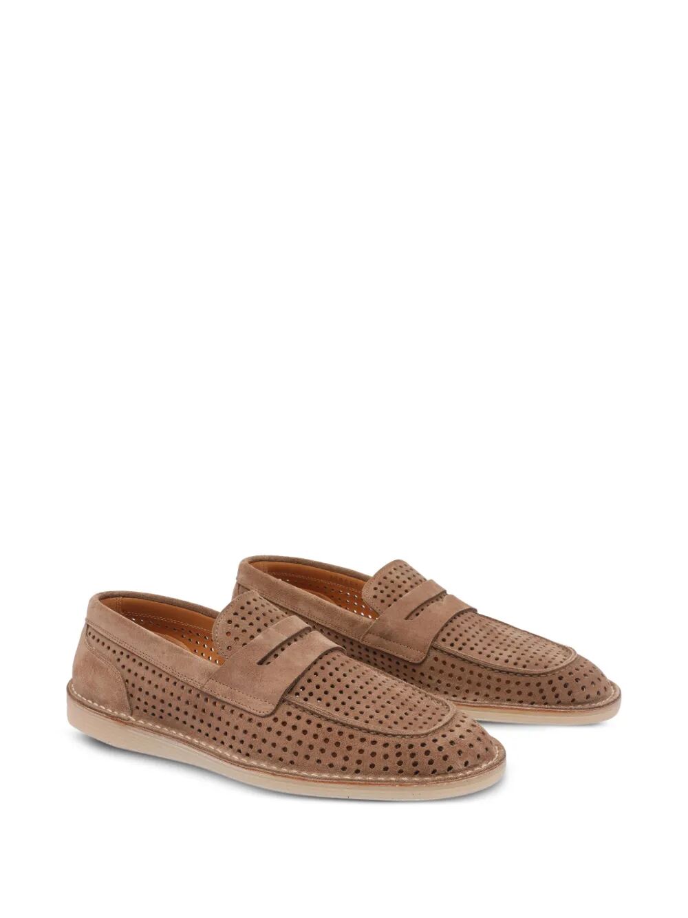 NEW FLORIO PERFORATED SUEDE LOAFERS