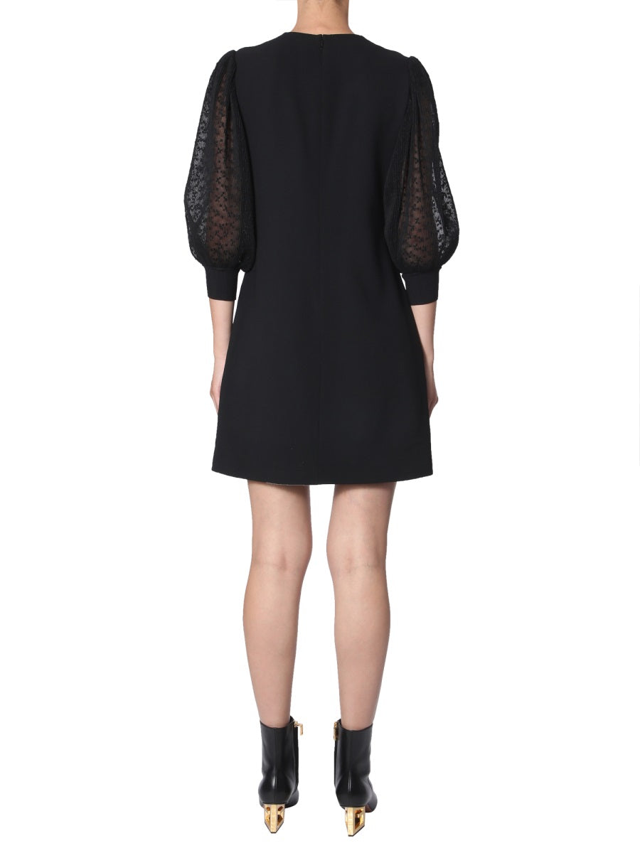 DRESS WITH PLEATED SLEEVES