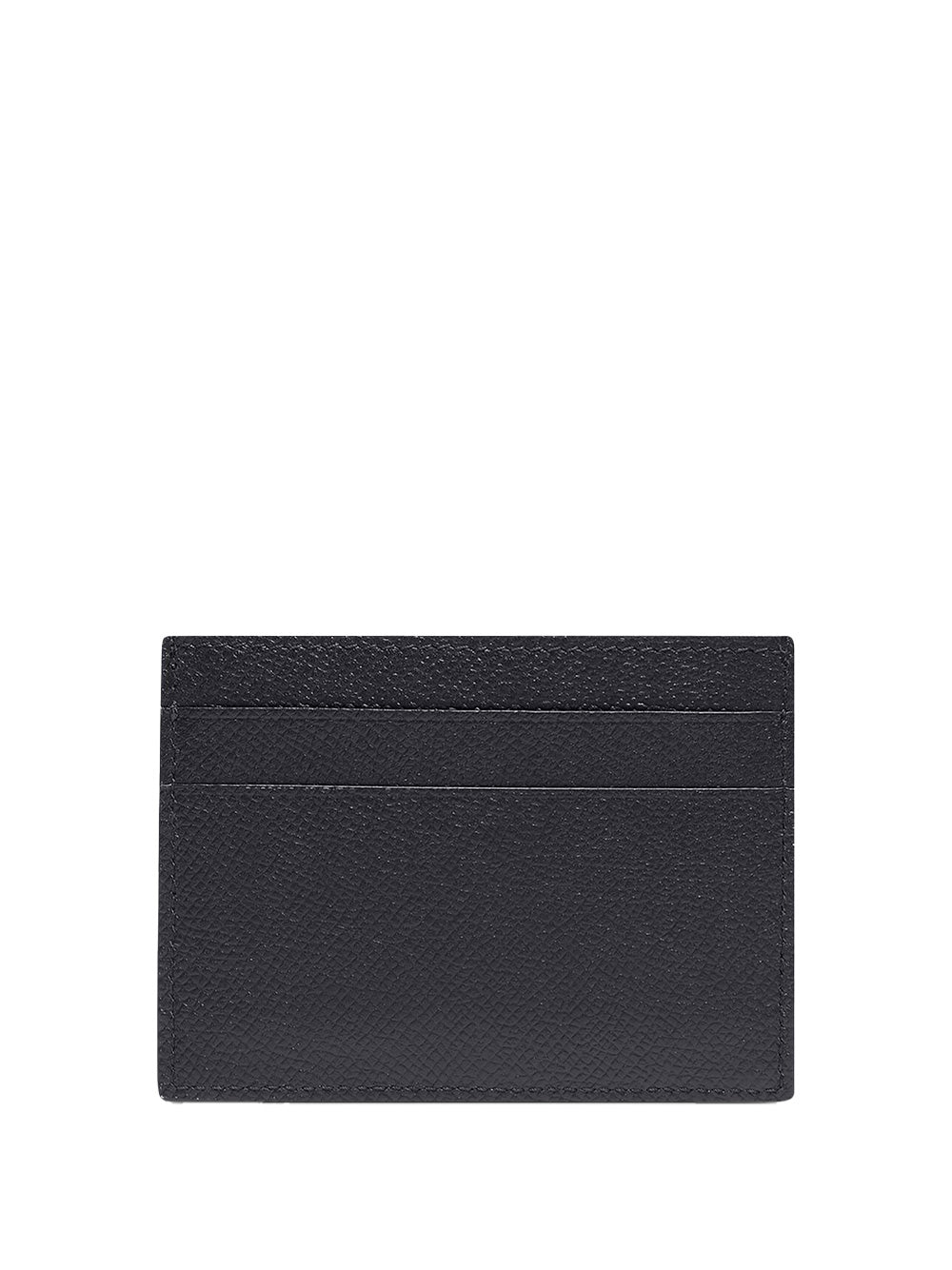 LOGO-PRINT GRAINED LEATHER CARD HOLDER