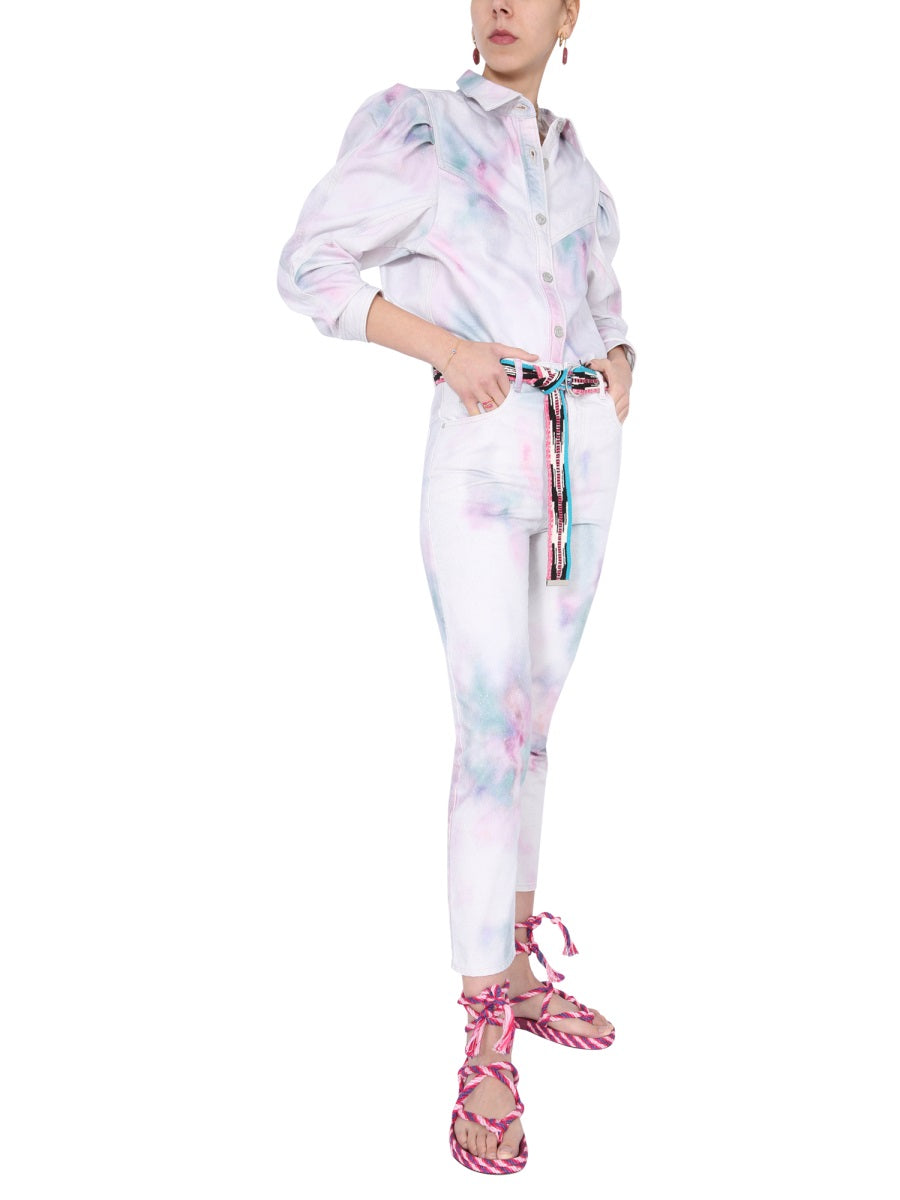 "WOOL" PRINTED JEANS