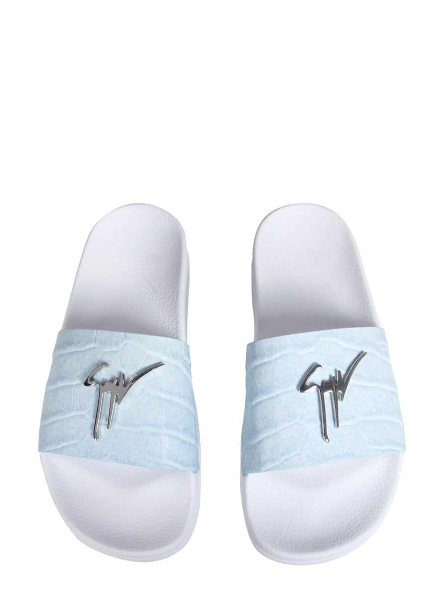 SLIDE SANDALS WITH LOGO