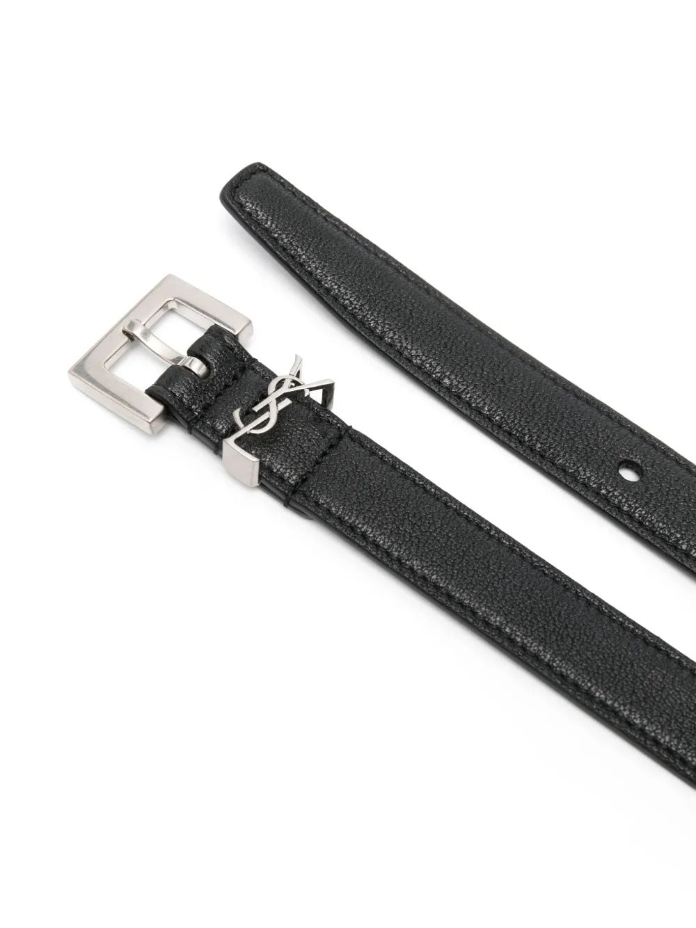 SQUARED BUCKLE SMOOTH LEATHER CASSANDRE THIN BELT