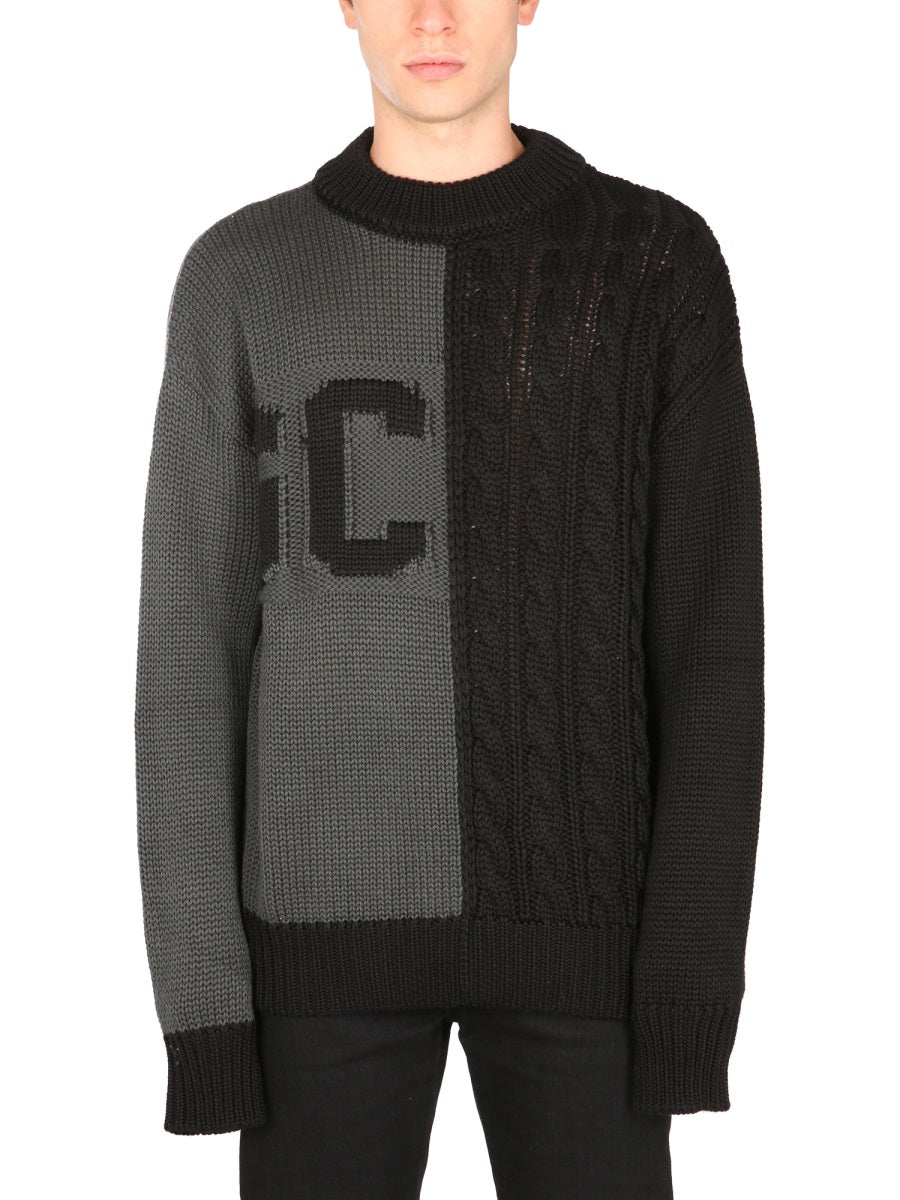 SWEATER WITH LOGO INLAY