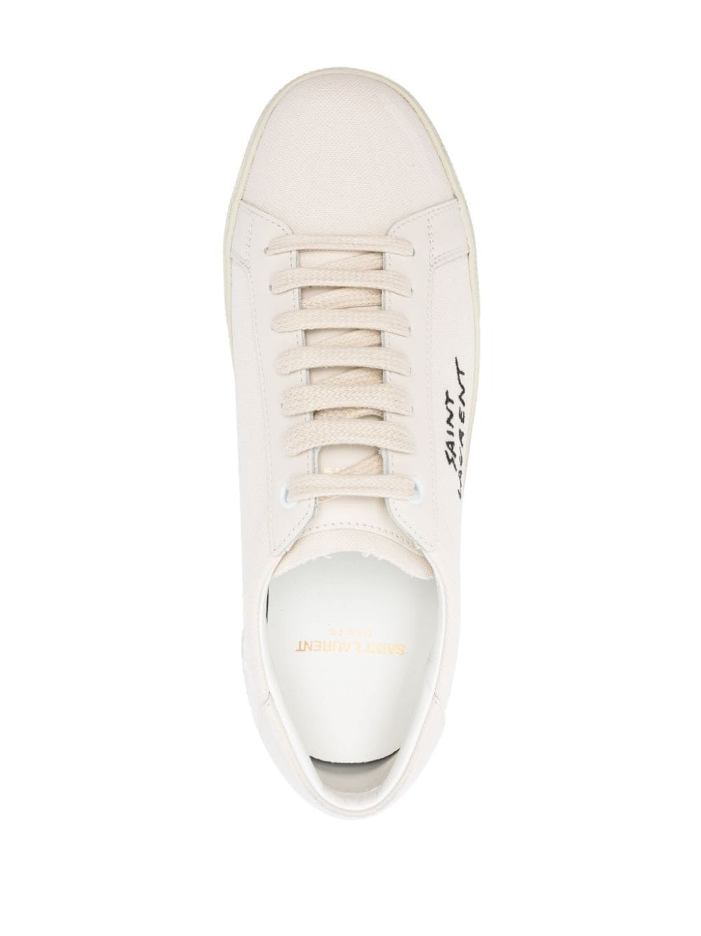 COURT CLASSIC SL/06 EMBROIDERED SNEAKERS IN CANVAS AND LEATHER