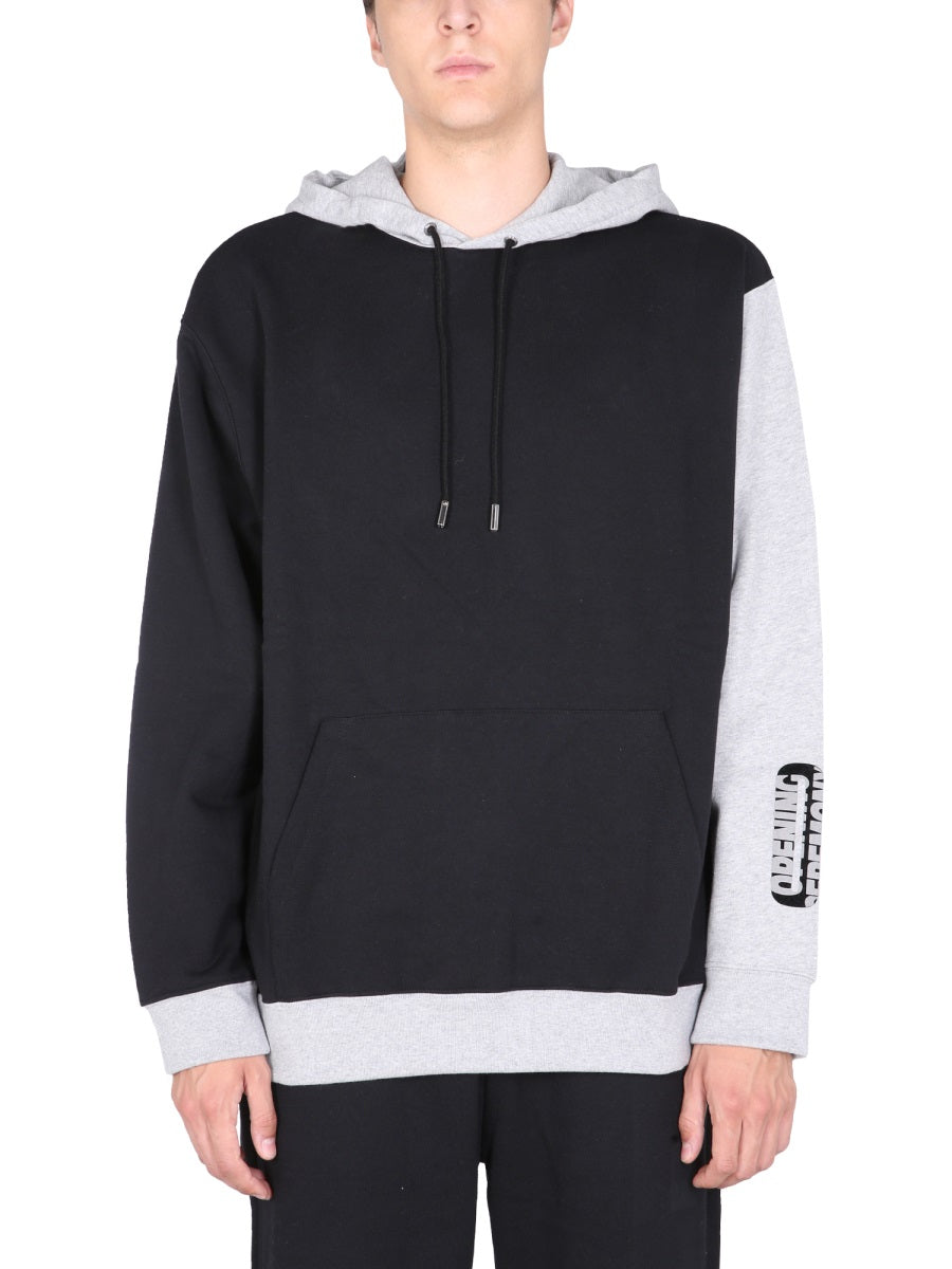 SWEATSHIRT WITH FLOCKED LOGO