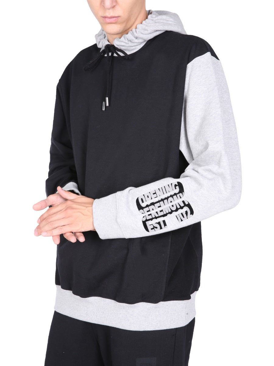 SWEATSHIRT WITH FLOCKED LOGO