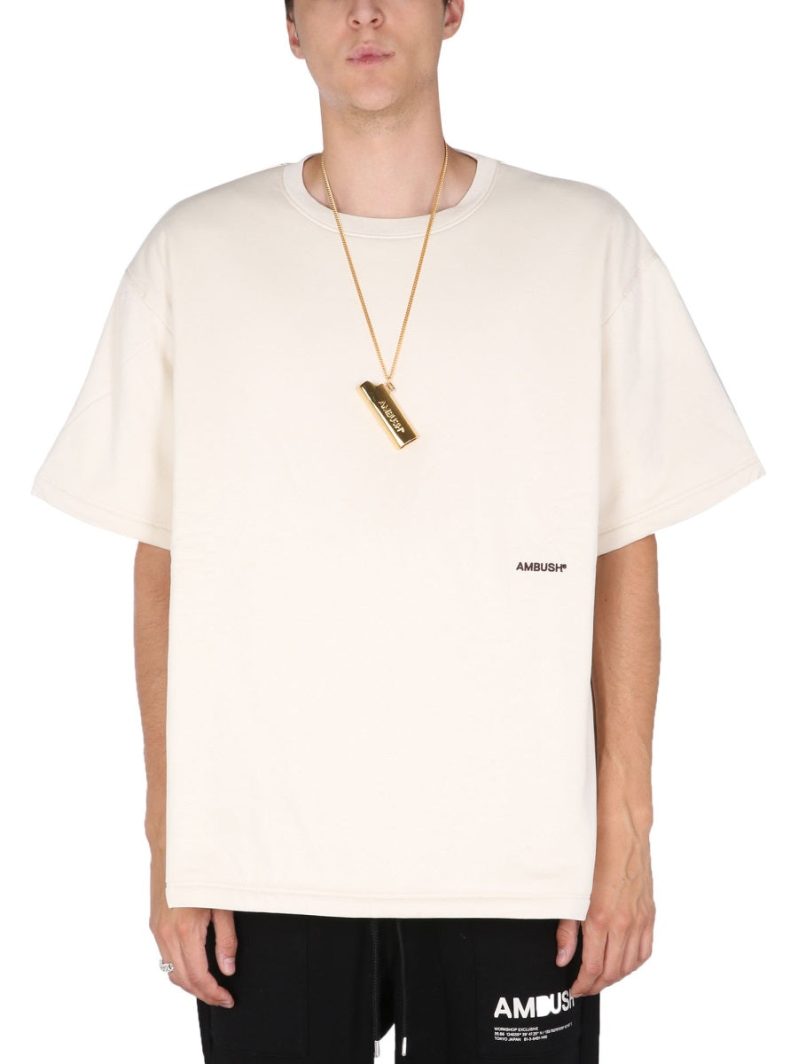 PADDED T-SHIRT WITH EMBROIDERED LOGO