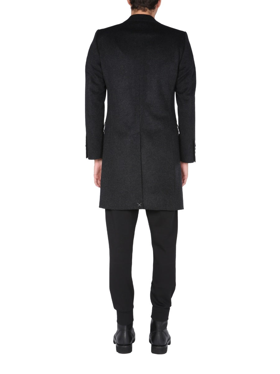 SINGLE-BREASTED VELOURS COAT