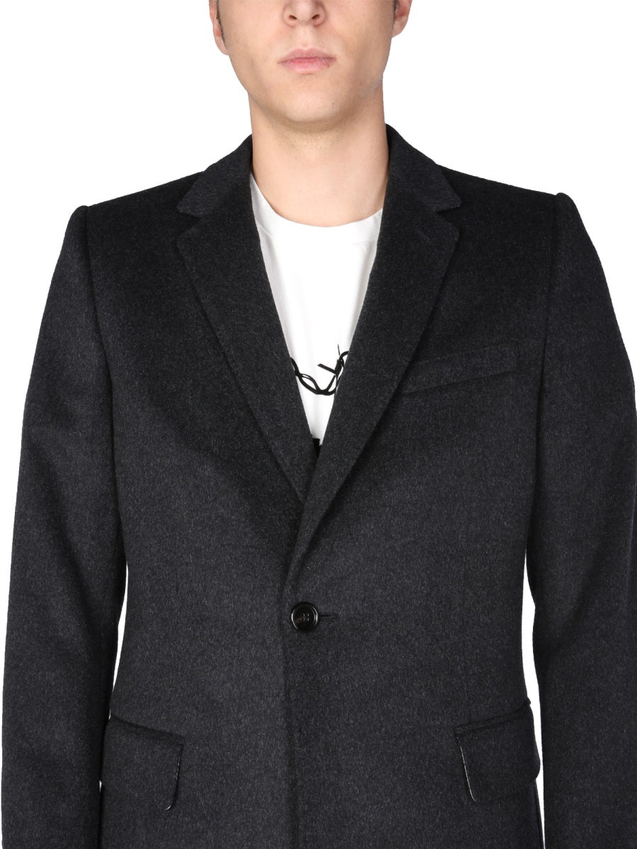 SINGLE-BREASTED VELOURS COAT