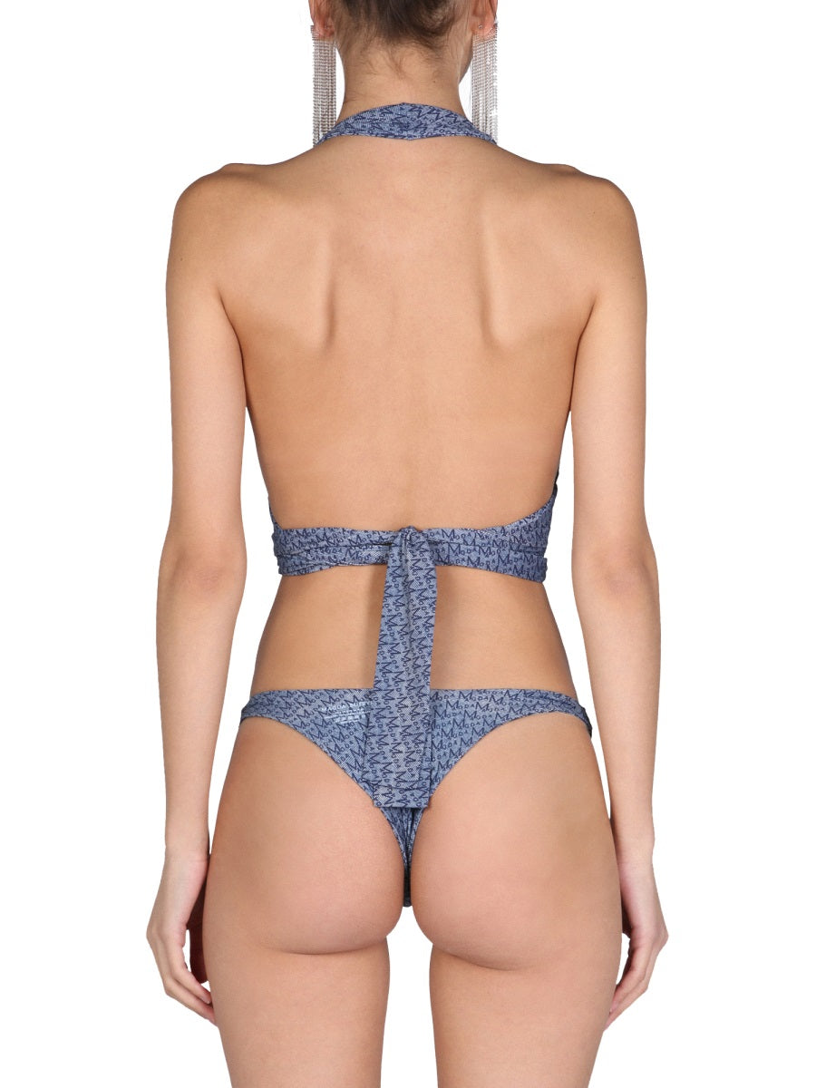 BIKINI TOP WITH ALL OVER LOGO