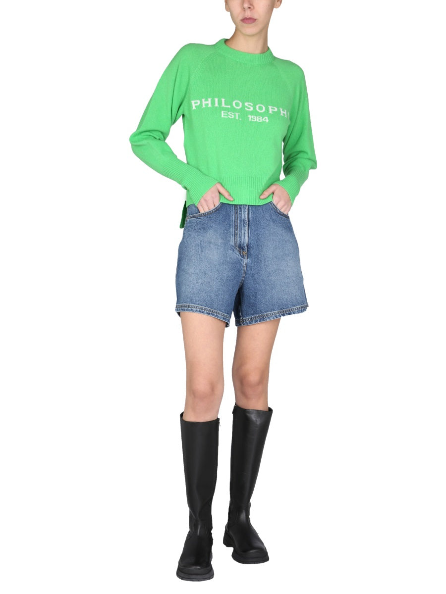 SWEATER WITH LOGO INLAY