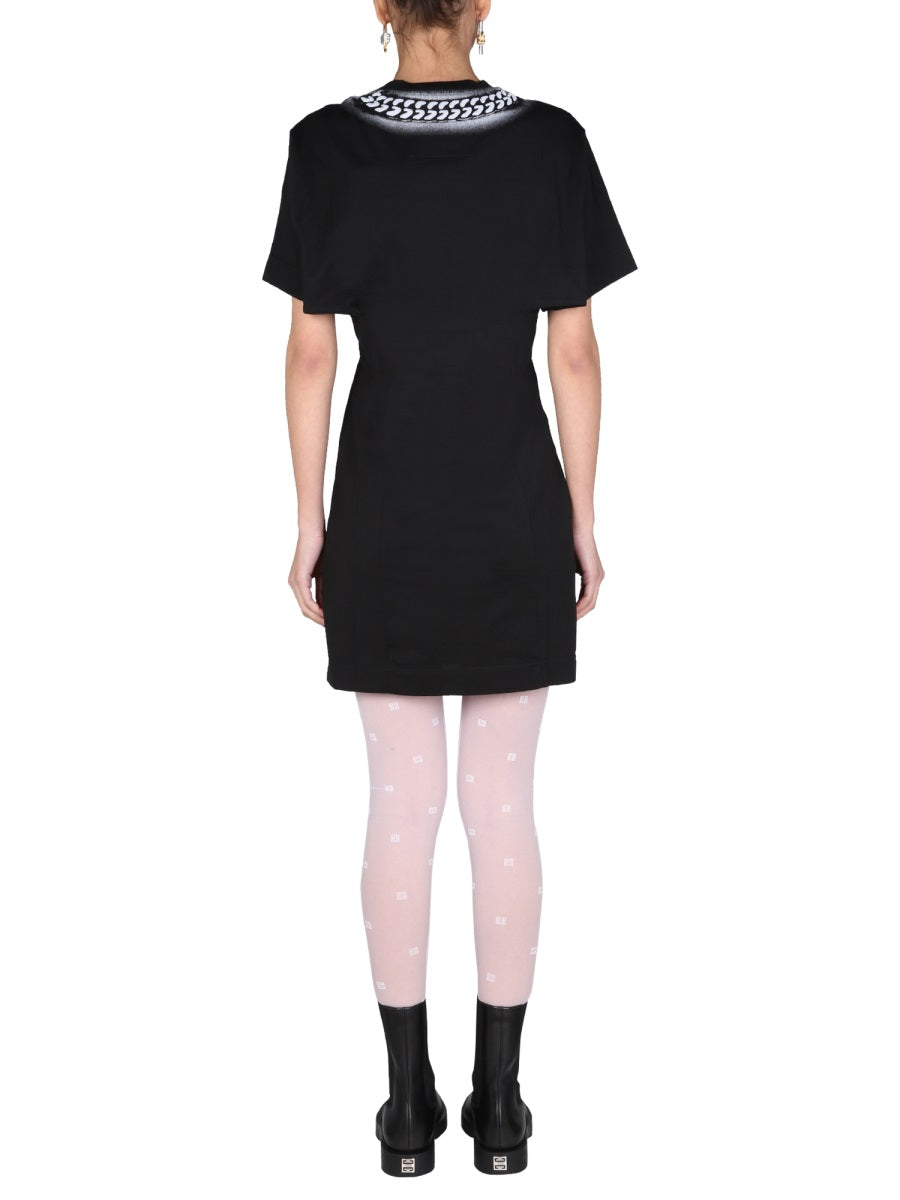 DRESS WITH 3D "CHAIN" PRINT