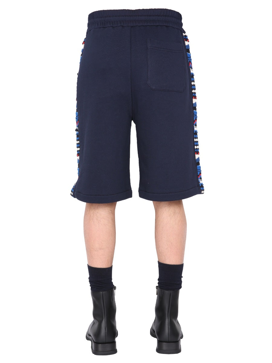 EMBROIDERED LOGO AND JACQUARD INSERT BERMUDA