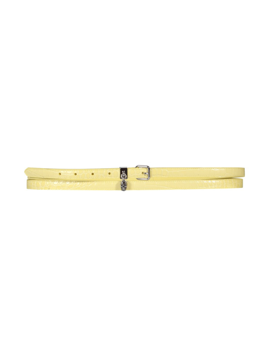 DOUBLE BELT WITH SKULL AND PAVÈ
