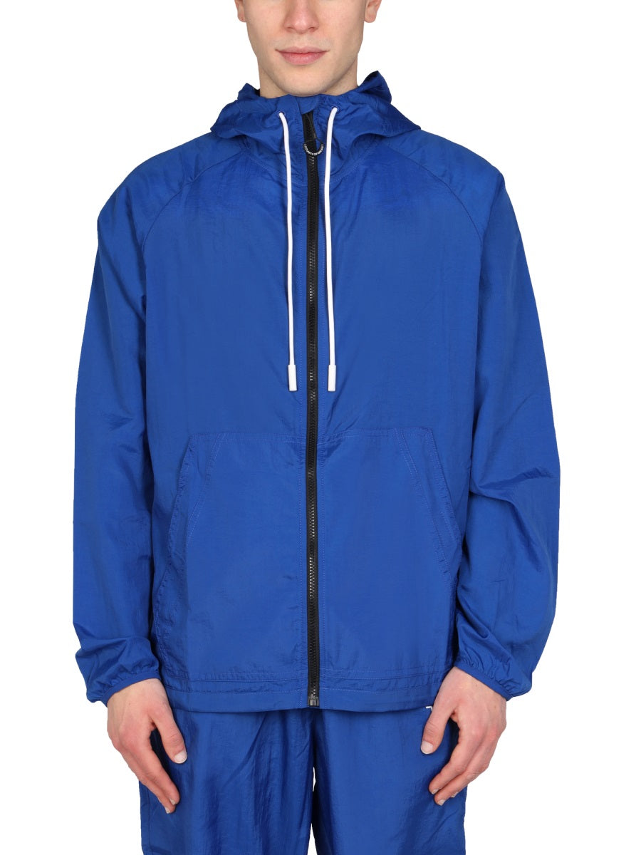 CROSS PRINT WINDBREAKER JACKET