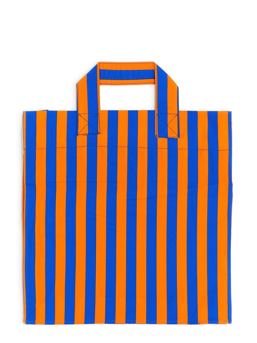 SHOPPER BAG WITH STRIPED PATTERN
