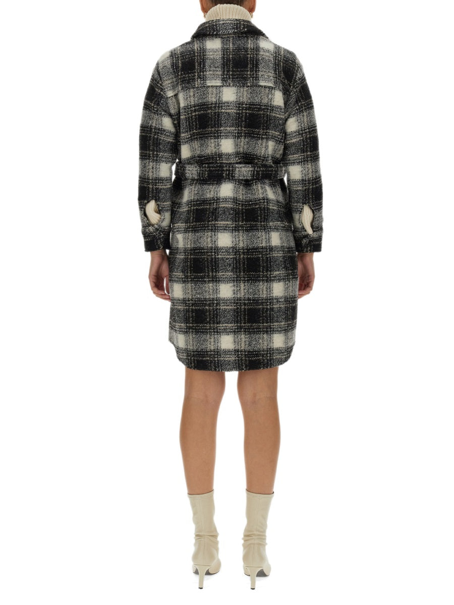 CHECK PRINT COAT