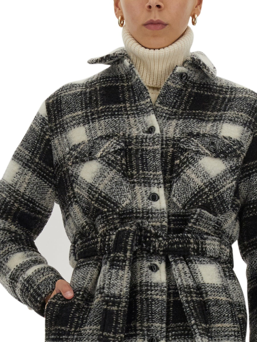 CHECK PRINT COAT