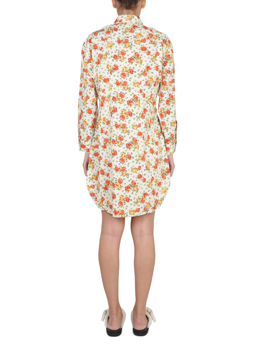 SHIRT DRESS WITH FLORAL PATTERN