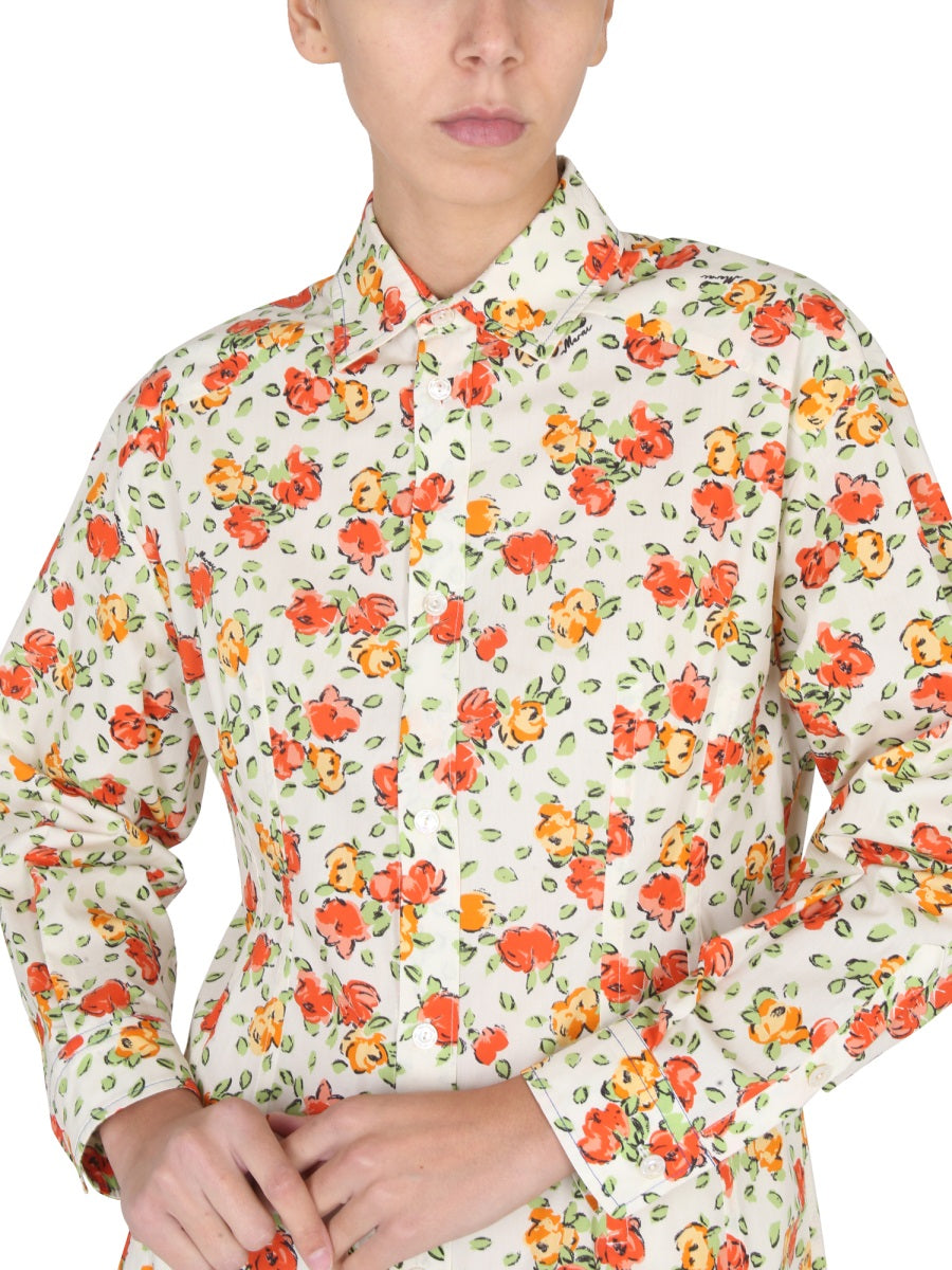 SHIRT DRESS WITH FLORAL PATTERN