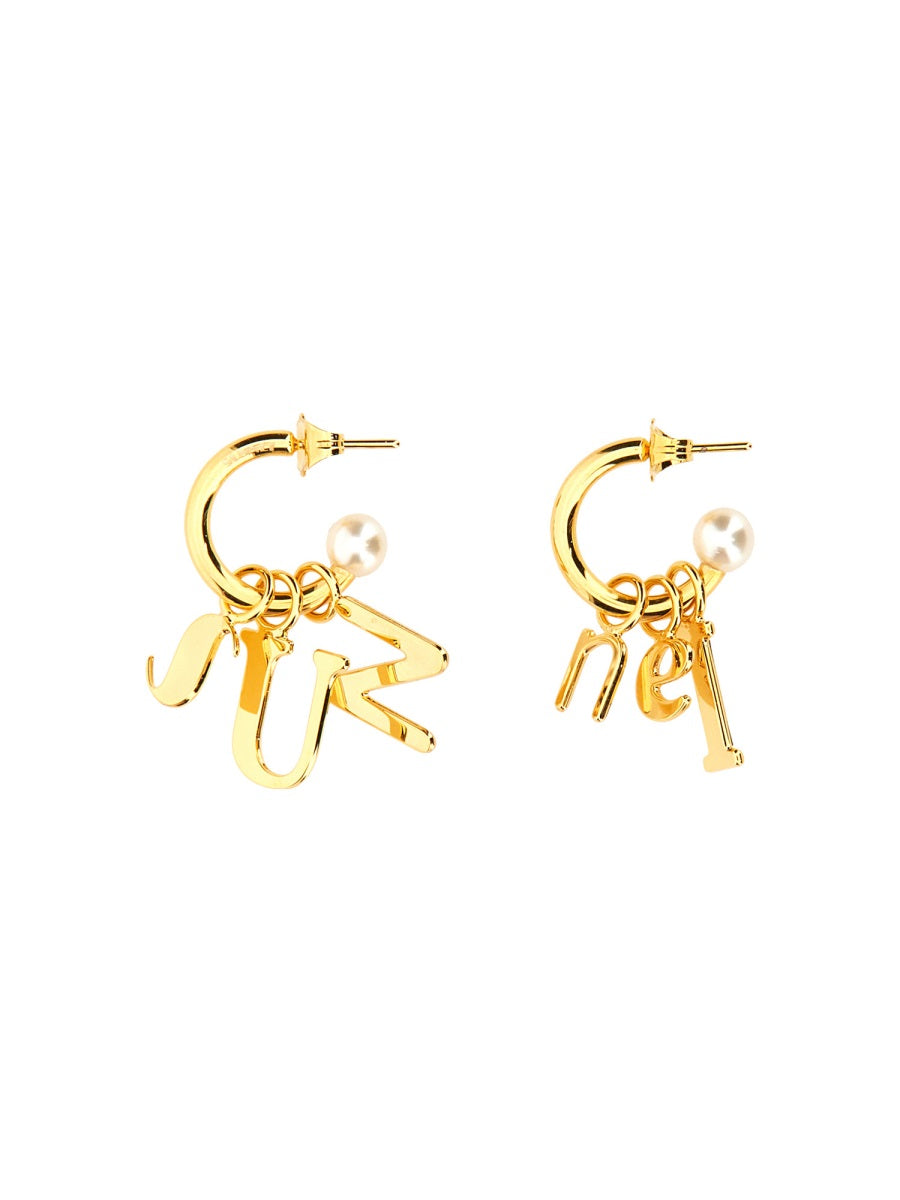 LETTERING LOGO DANGLE EARRINGS