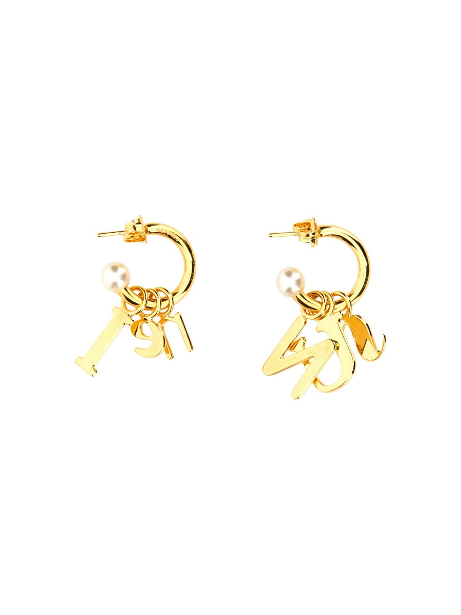 LETTERING LOGO DANGLE EARRINGS