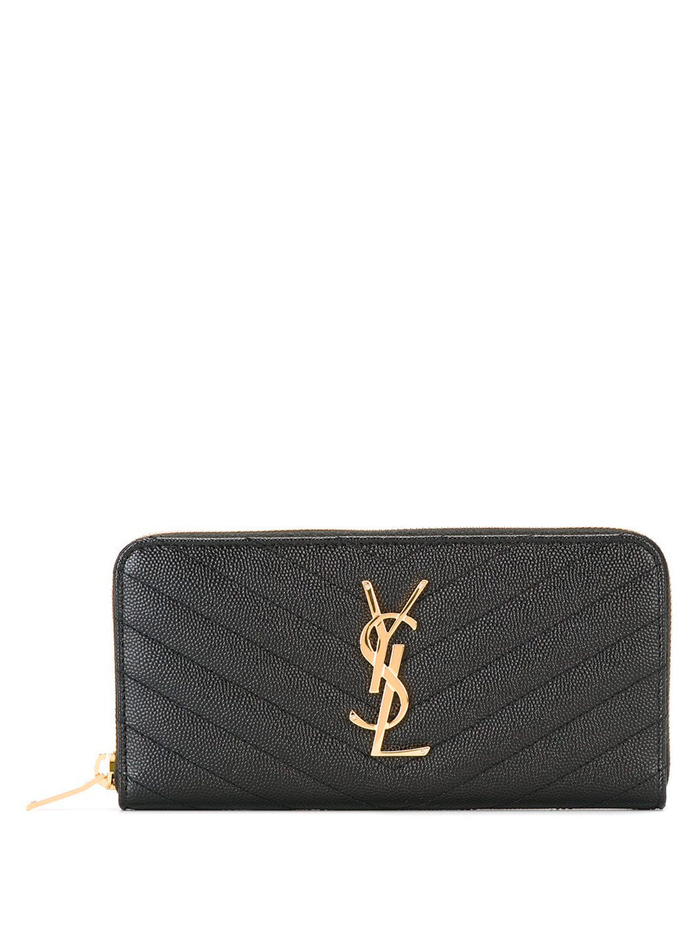 CASSANDRE MATELASSÉ ZIP AROUND WALLET IN GRAIN DE POUDRE LEATHER