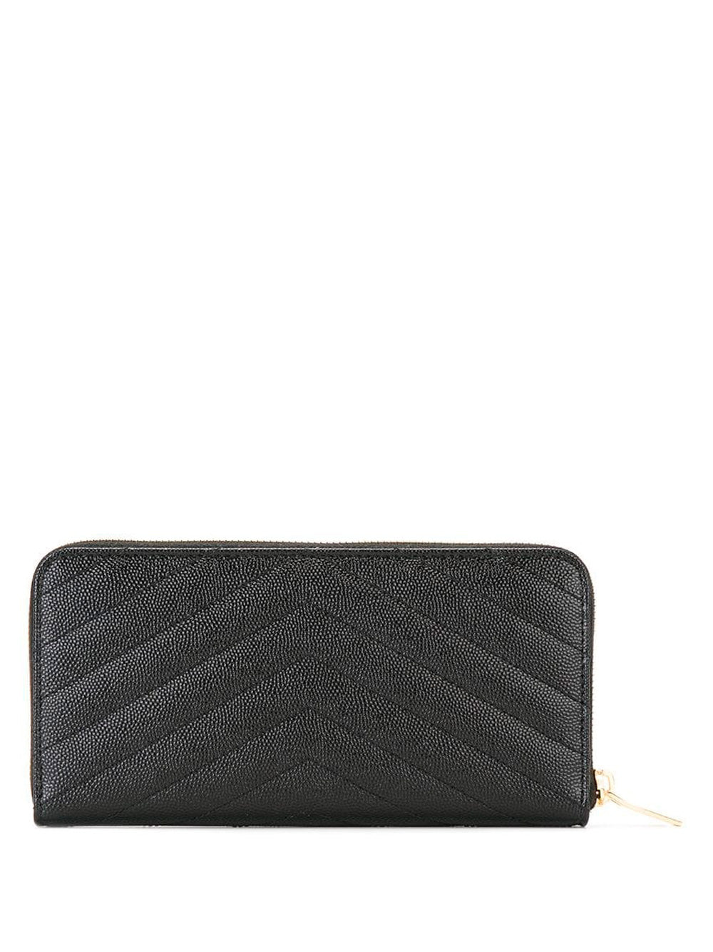 CASSANDRE MATELASSÉ ZIP AROUND WALLET IN GRAIN DE POUDRE LEATHER