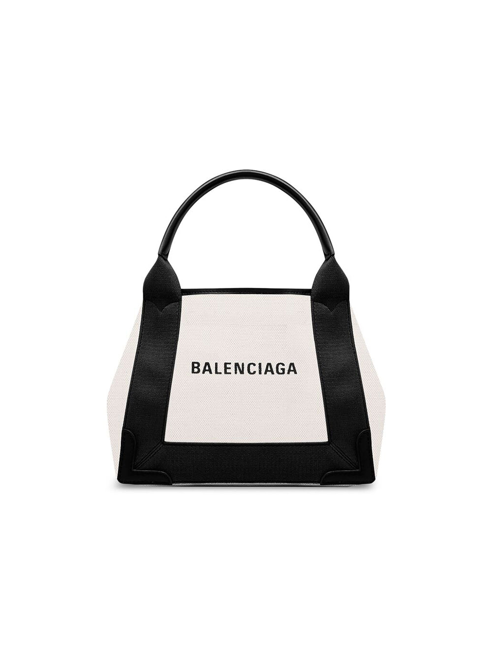 CANVAS AND LEATHER NAVY CABAS XS BAG