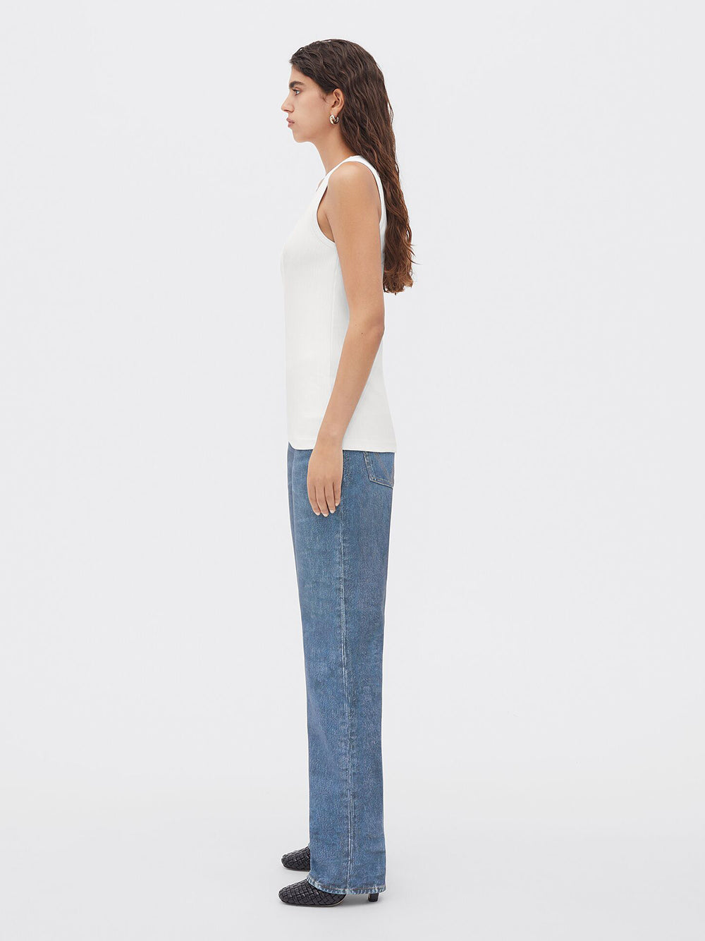 STRETCH RIB COTTON TANK TOP
