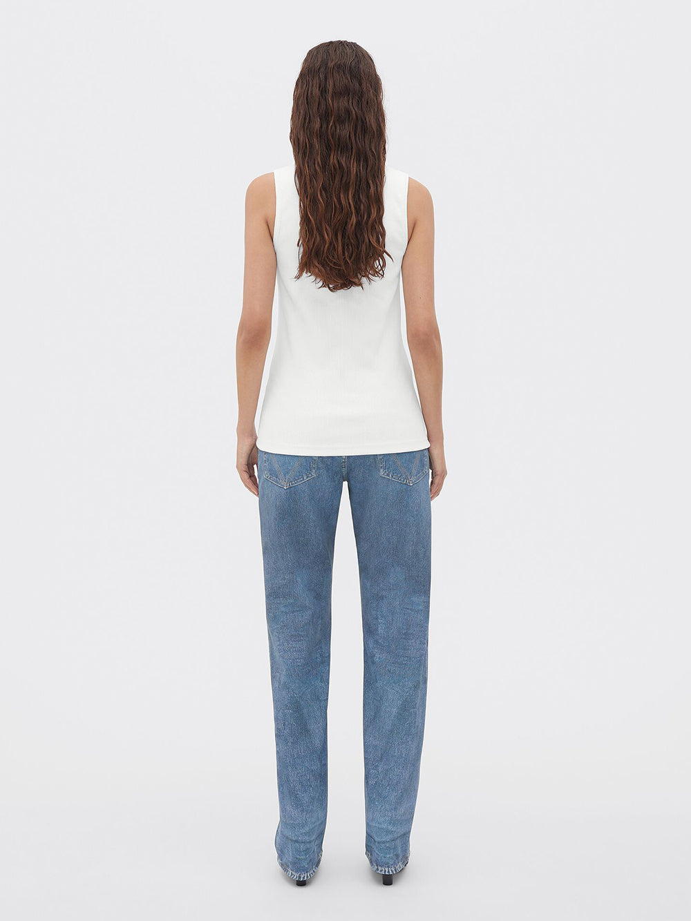 STRETCH RIB COTTON TANK TOP