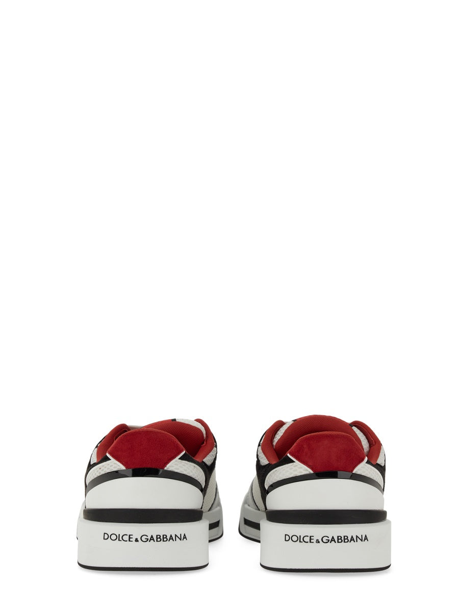 LEATHER AND MESH SNEAKER