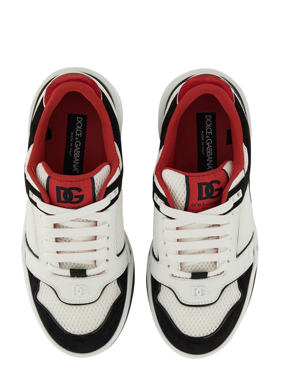 LEATHER AND MESH SNEAKER