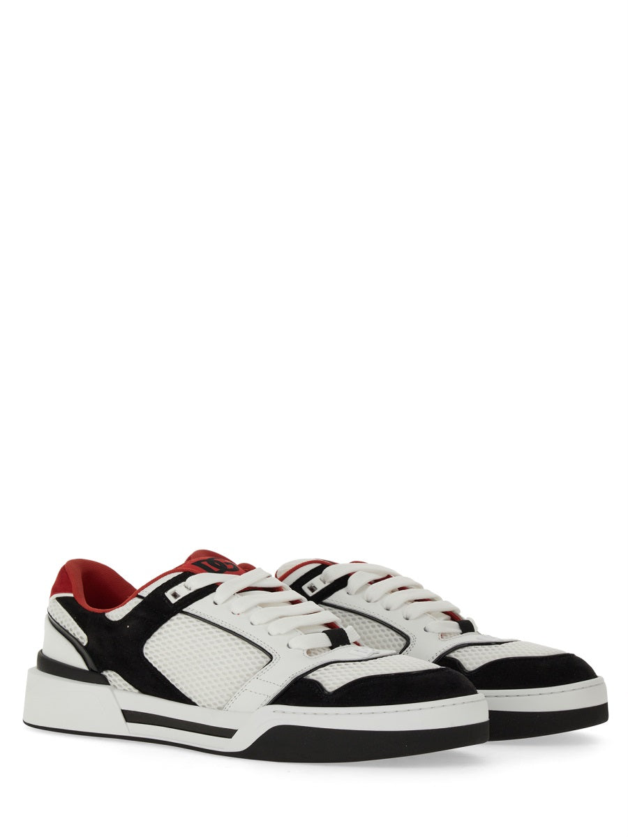 LEATHER AND MESH SNEAKER