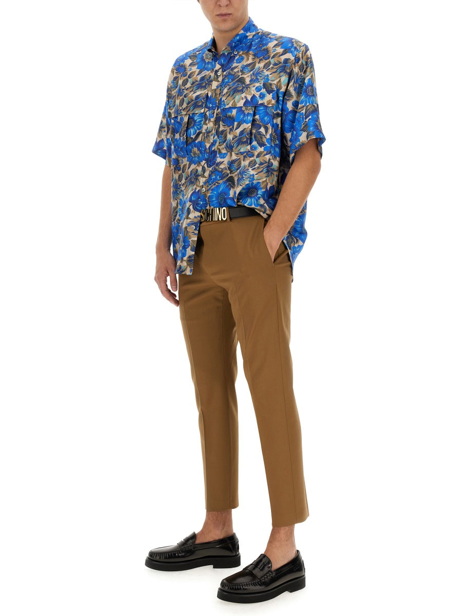 BLUE FLOWERS ALLOVER PRINT SHIRT