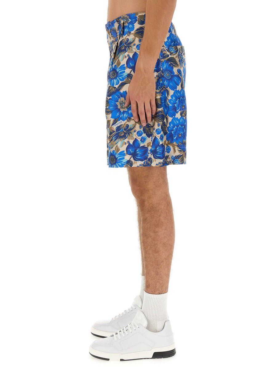 SHORT ALL OVER BLUE FLOWER
