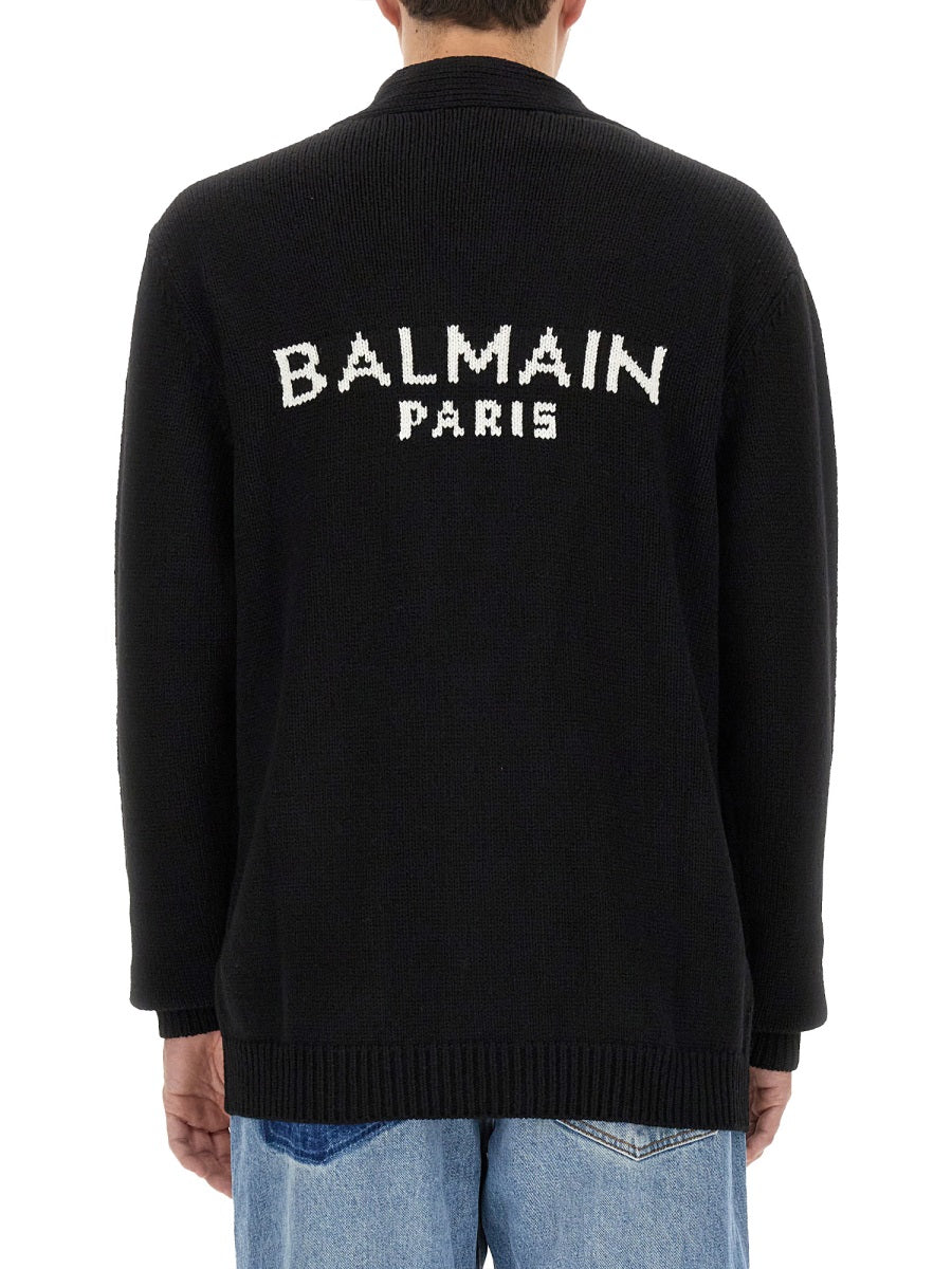 CARDIGAN WITH LOGO INLAY
