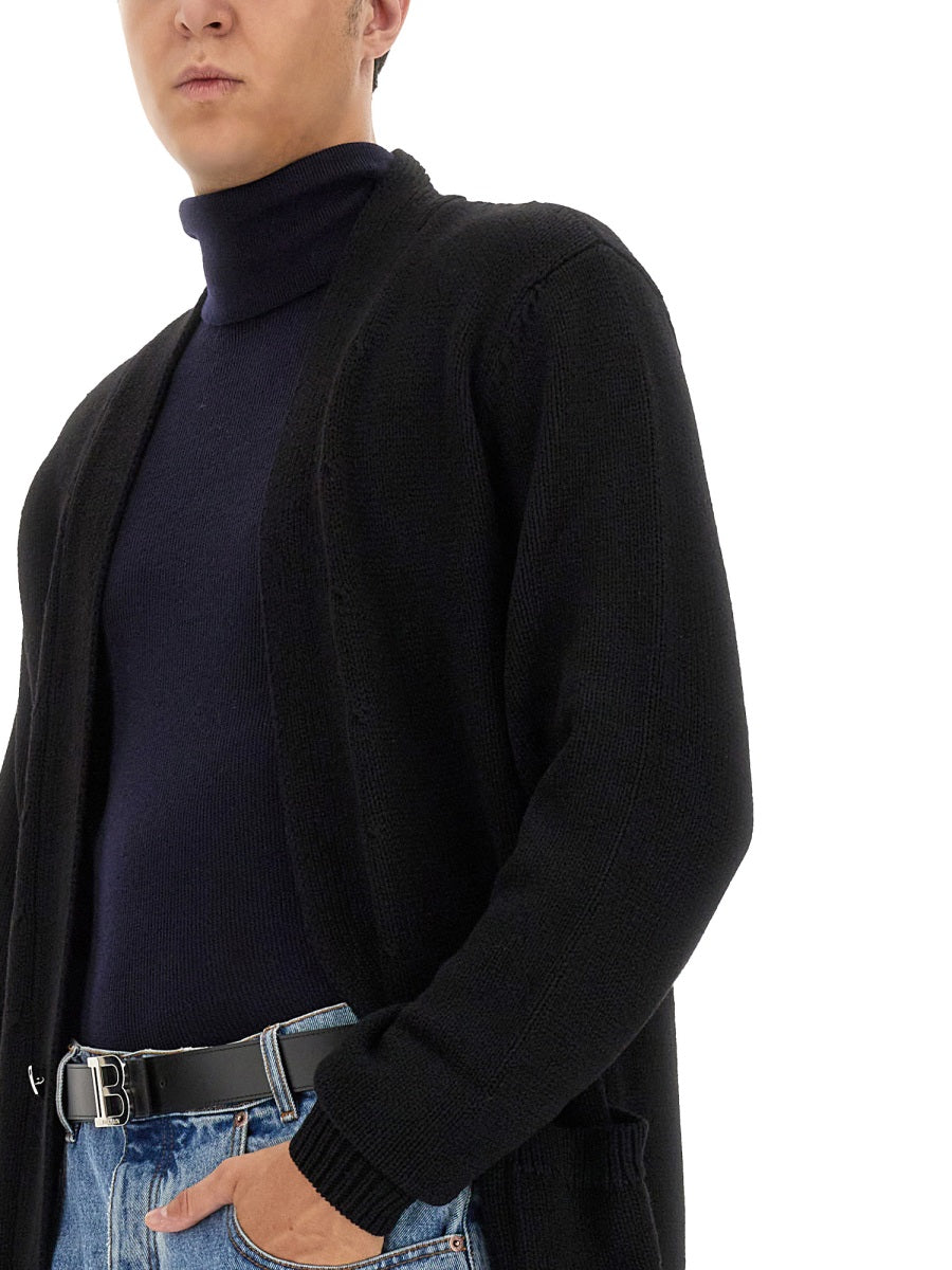 CARDIGAN WITH LOGO INLAY