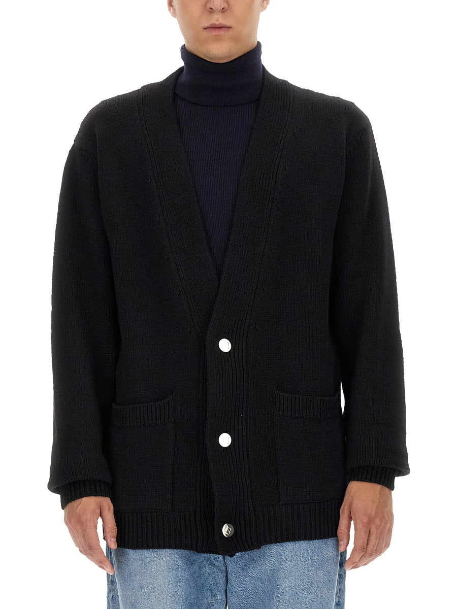 CARDIGAN WITH LOGO INLAY