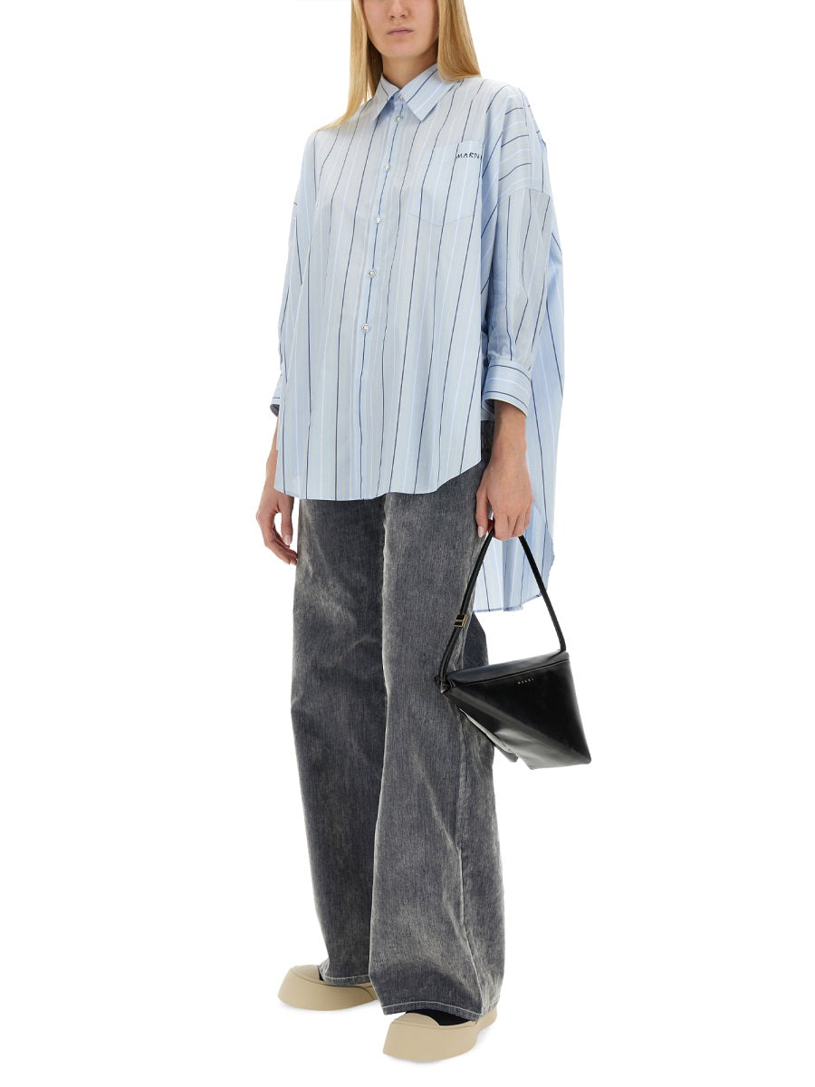ASYMMETRICAL STRIPED SHIRT