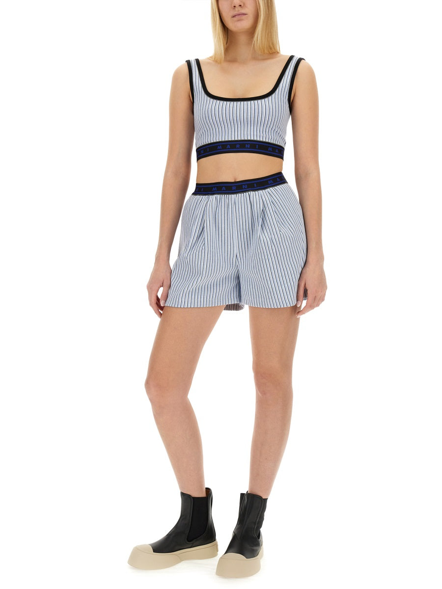BERMUDA SHORTS WITH STRIPE PATTERN