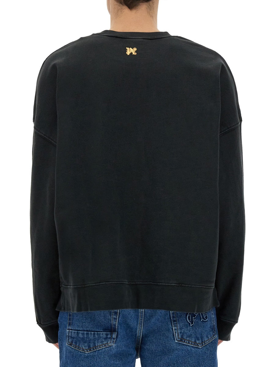 "BURNING MONOGRAM" PRINT SWEATSHIRT