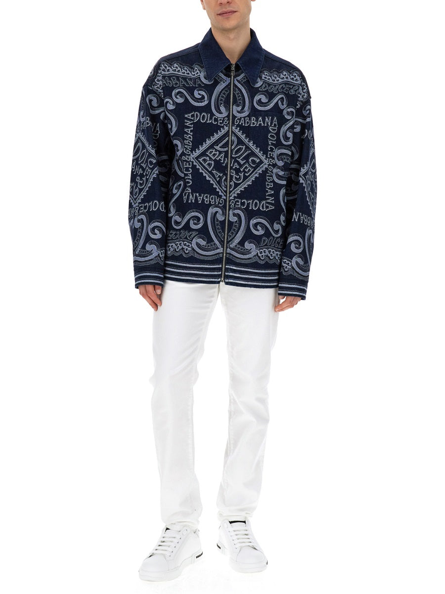 NAVY PRINT CARDIGAN