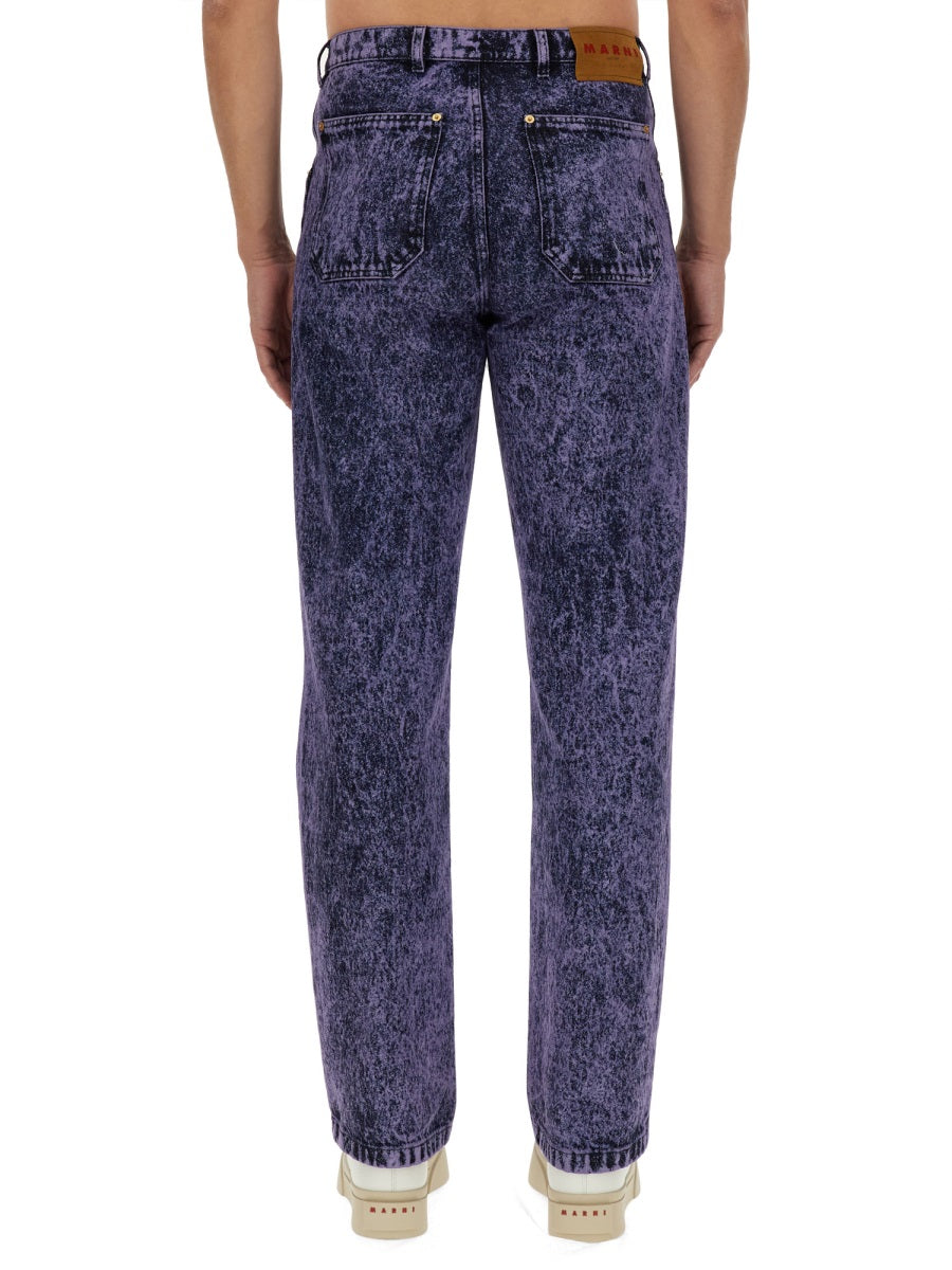 MARBLED EFFECT JEANS