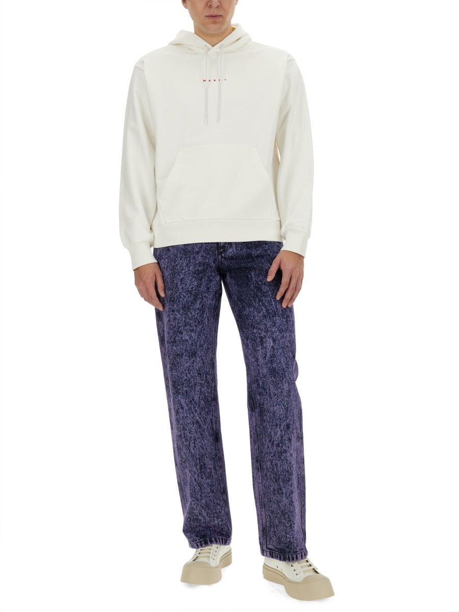 MARBLED EFFECT JEANS