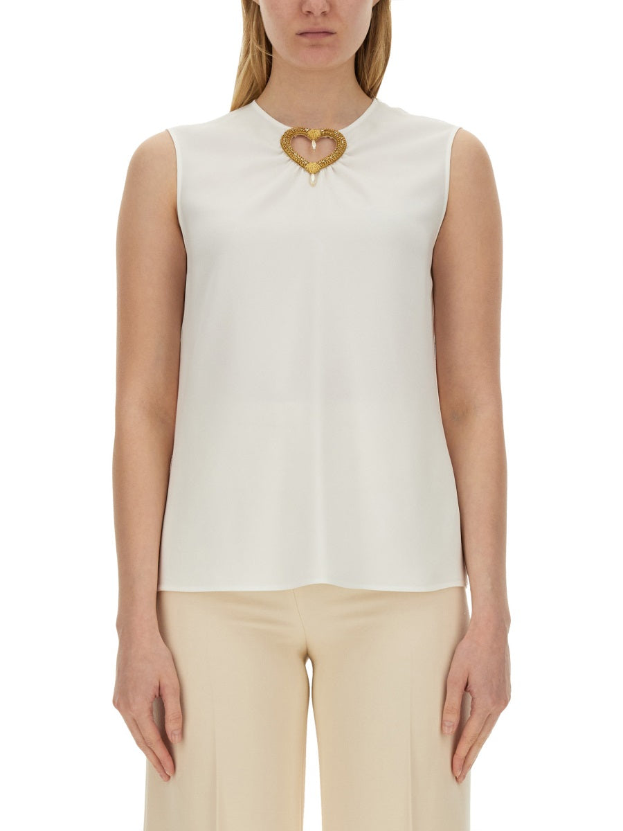 BLOUSE WITH HEART APPLIQUE