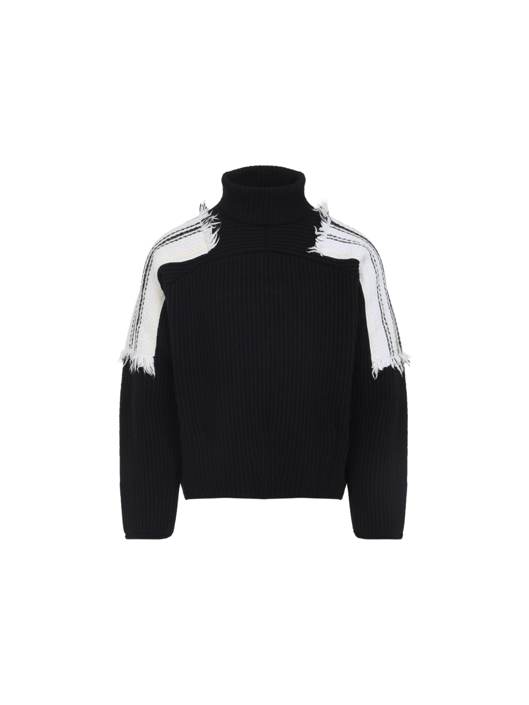 Jacquard Stripe Turtle Neck